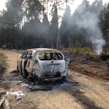 Dumped and torched car Dumped and torched car